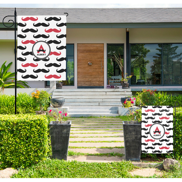 Custom Mustache Print Large Garden Flag - Single Sided (Personalized)