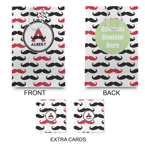 Mustache Print Large Gift Bag - Approval