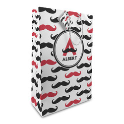 Mustache Print Large Gift Bag (Personalized)