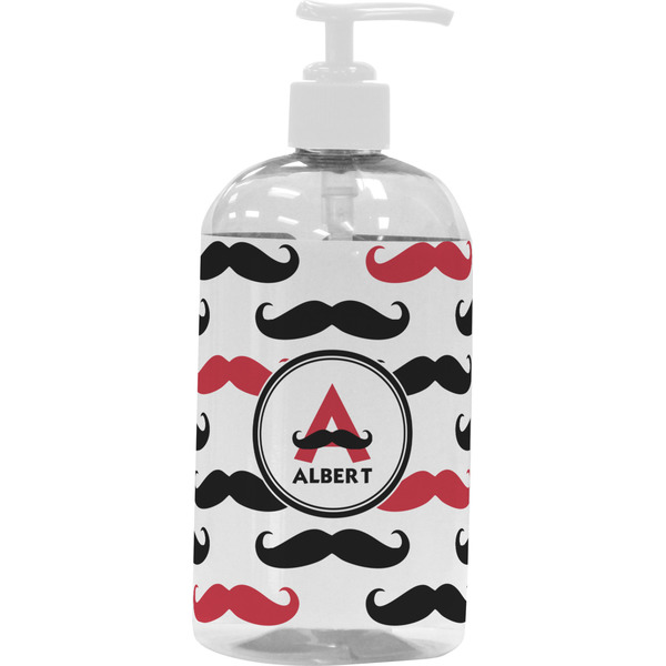 Mustache Print Large Liquid Dispenser (16 oz) - White