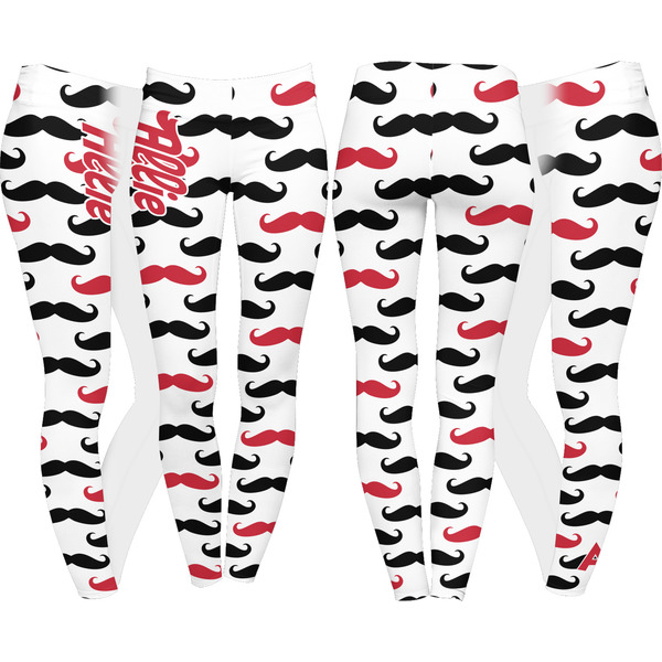 Mustache Print Leggings Turn Around - Apvl