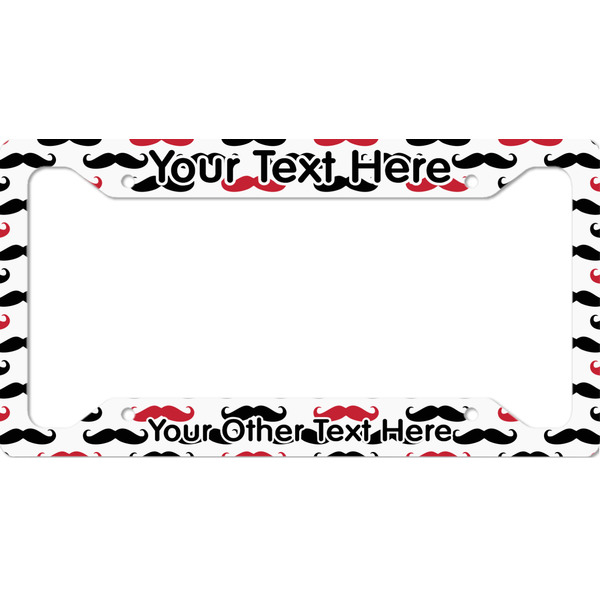 Custom Mustache Print License Plate Frame - Style A (Personalized)