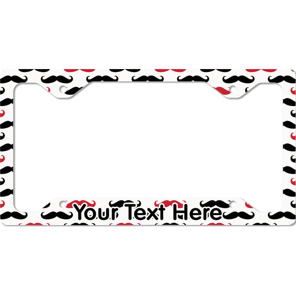 Custom Mustache Print License Plate Frame - Style C (Personalized)