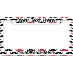 Mustache Print License Plate Frame - Style B (Personalized)