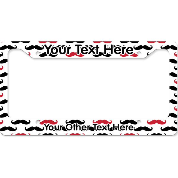 Custom Mustache Print License Plate Frame - Style B (Personalized)
