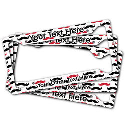 Mustache Print License Plate Frame (Personalized)