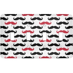 Mustache Print Light Switch Cover (4 Toggle Plate)