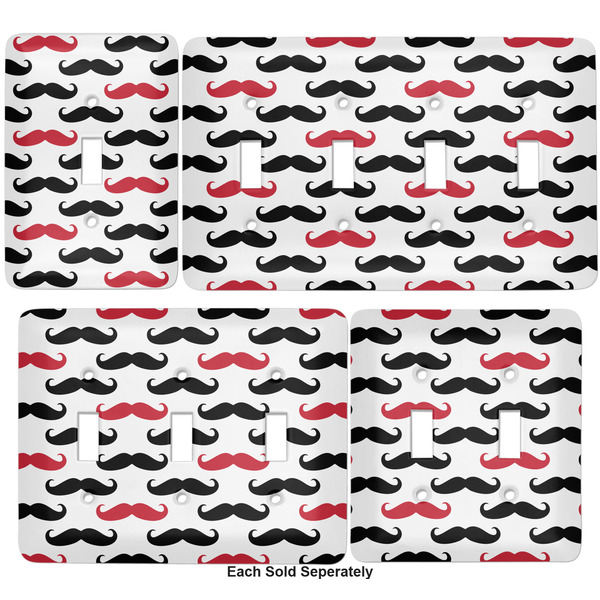 Mustache Print Light Switch Covers all sizes