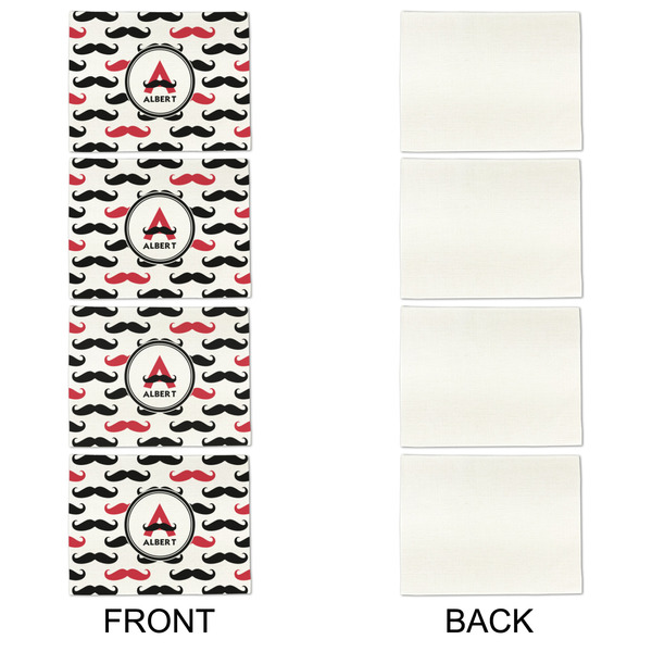 Mustache Print Linen Placemat - APPROVAL Set of 4 (single sided)