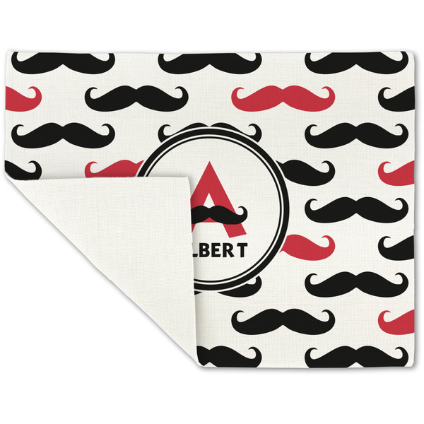 Mustache Print Linen Placemat - Folded Corner (single side)