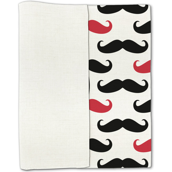 Mustache Print Linen Placemat - Folded Half
