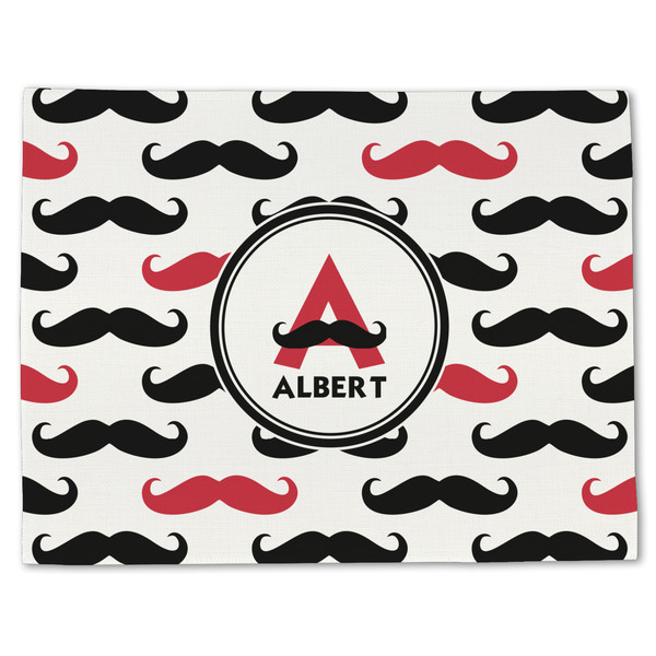 Mustache Print Linen Placemat - Front