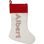 Mustache Print Red Linen Stocking (Personalized)