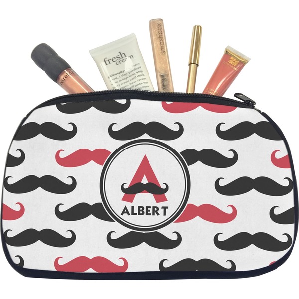 Custom Mustache Print Makeup / Cosmetic Bag - Medium (Personalized)