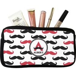 Mustache Print Makeup / Cosmetic Bag - Small (Personalized)