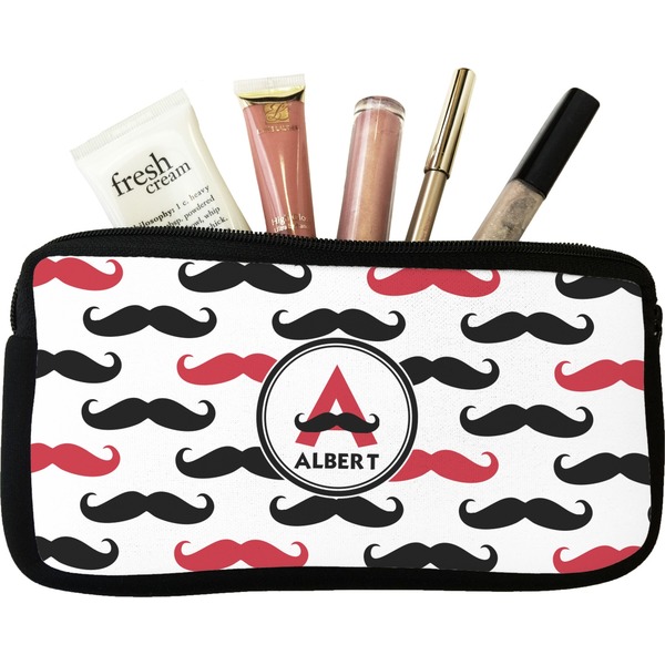 Custom Mustache Print Makeup / Cosmetic Bag - Small (Personalized)