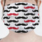 Mustache Print Mask - Pleated (new) Front View on Girl