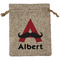 Mustache Print Medium Burlap Gift Bag - Front (Personalized)
