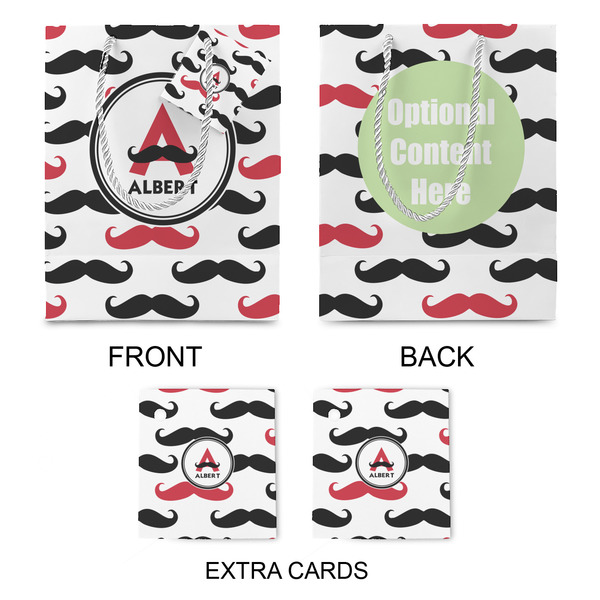 Mustache Print Medium Gift Bag - Approval