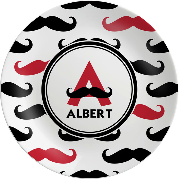 Custom Mustache Print Melamine Plate (Personalized)