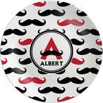 Mustache Print Melamine Plate (Personalized)