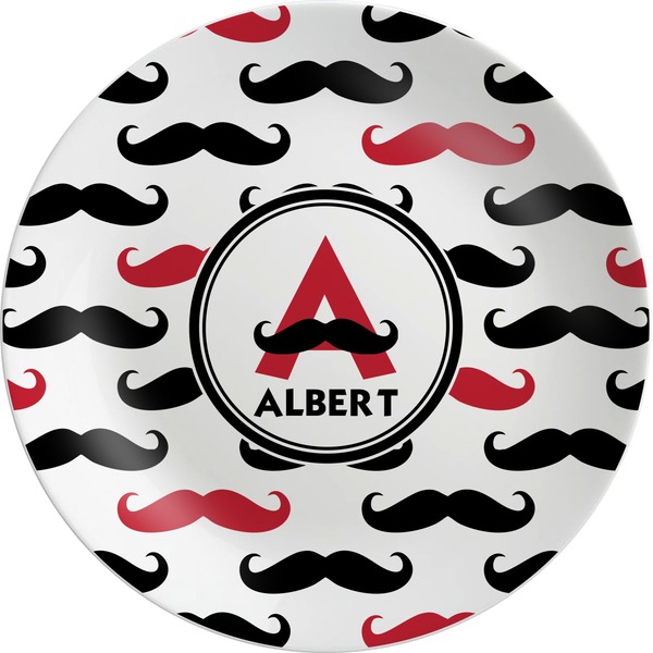 Custom Mustache Print Melamine Plate (Personalized)