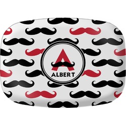 Mustache Print Melamine Platter (Personalized)
