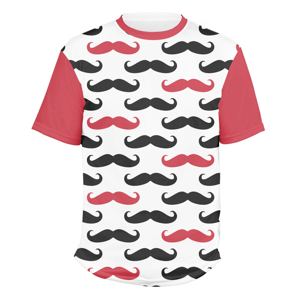 Custom Mustache Print Men's Crew T-Shirt - X Large