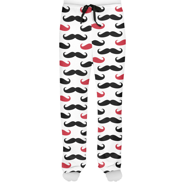 Mustache Print Men's Pjs Front - on model
