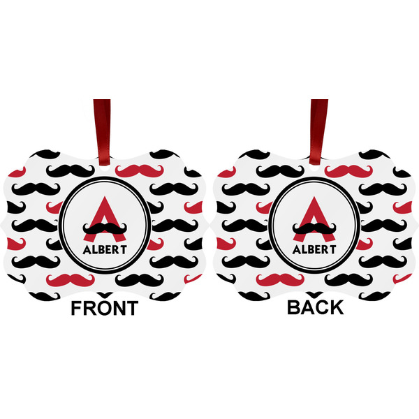 Mustache Print Metal Benilux Ornament - Front and Back (APPROVAL)
