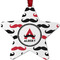 Mustache Print Metal Star Ornament - Front