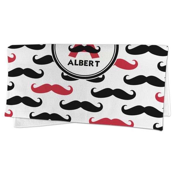 Mustache Print Microfiber Dish Rag - FOLDED (half)