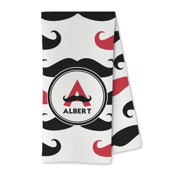 Custom Mustache Print Kitchen Towel - Microfiber (Personalized)