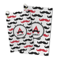 Mustache Print Microfiber Golf Towel (Personalized)