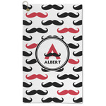 Mustache Print Microfiber Golf Towel - Large (Personalized)