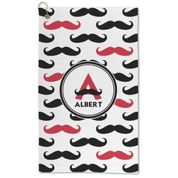 Mustache Print Microfiber Golf Towel (Personalized)