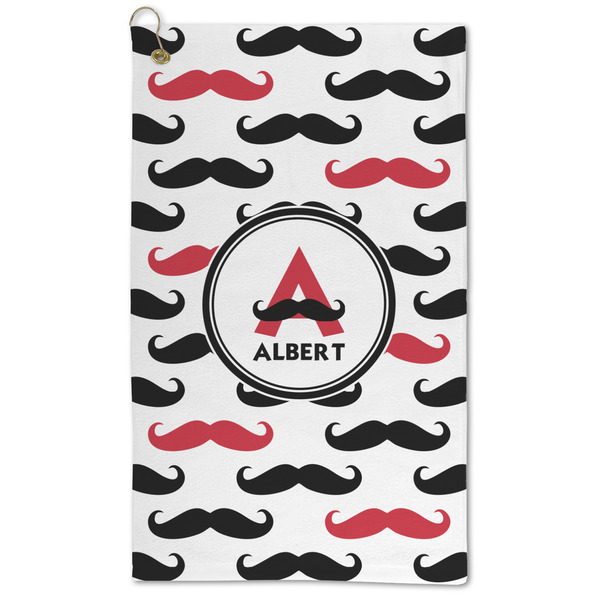 Custom Mustache Print Microfiber Golf Towel (Personalized)