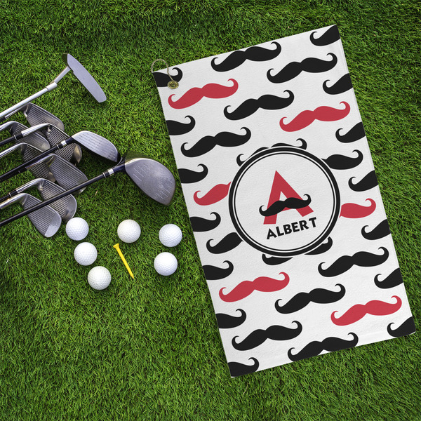 Mustache Print Microfiber Golf Towels - LIFESTYLE