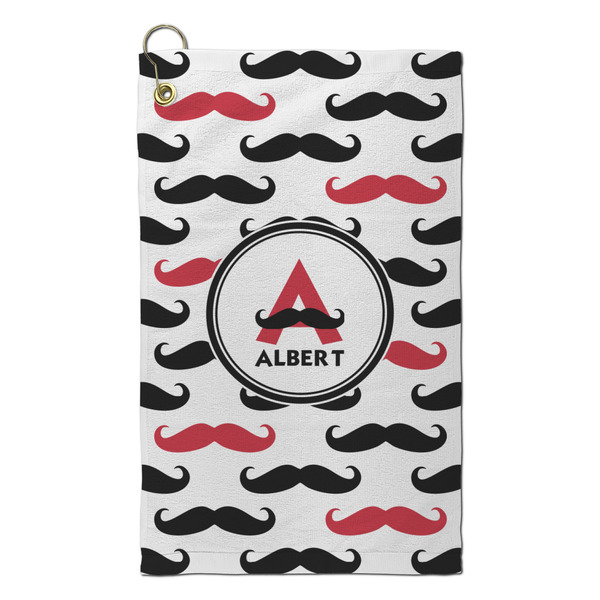 Custom Mustache Print Microfiber Golf Towel - Small (Personalized)