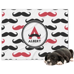 Mustache Print Dog Blanket (Personalized)