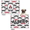 Mustache Print Microfleece Dog Blanket - Regular - Front & Back