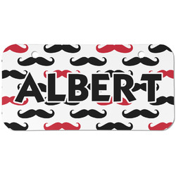 Mustache Print Mini/Bicycle License Plate (2 Holes) (Personalized)