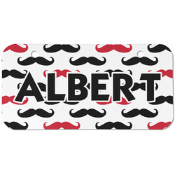 Mustache Print Mini/Bicycle License Plate (2 Holes) (Personalized)