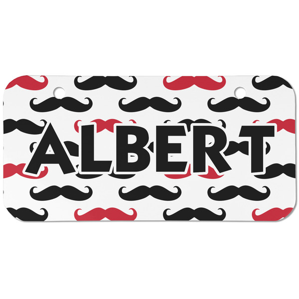 Mustache Print Mini Bicycle License Plate - Two Holes