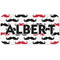 Mustache Print Mini/Bicycle License Plate (2 Holes) (Personalized)