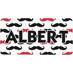 Mustache Print Mini / Bicycle License Plate (4 Holes) (Personalized)