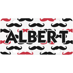 Mustache Print Mini/Bicycle License Plate (Personalized)