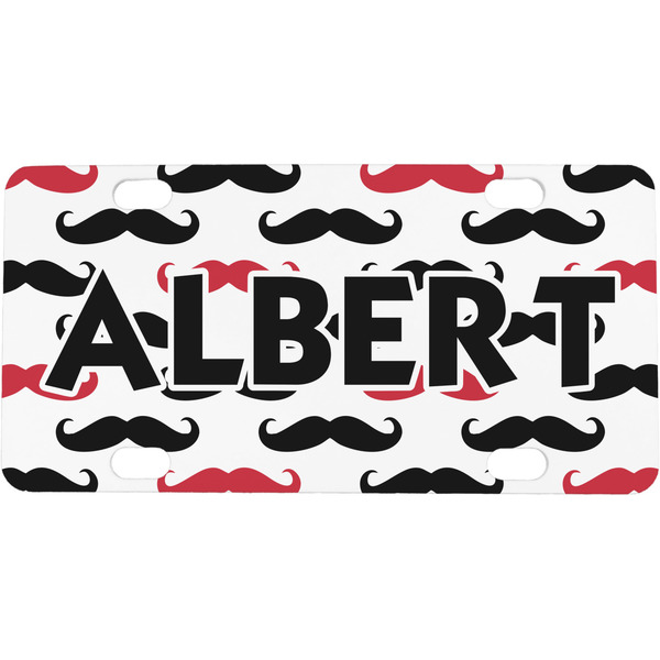 Custom Mustache Print Mini / Bicycle License Plate (4 Holes) (Personalized)