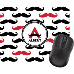 Mustache Print Rectangular Mouse Pad (Personalized)