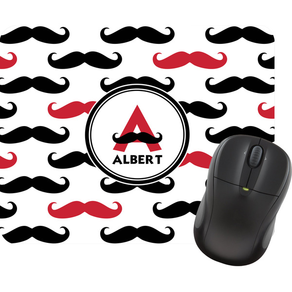 Custom Mustache Print Rectangular Mouse Pad (Personalized)